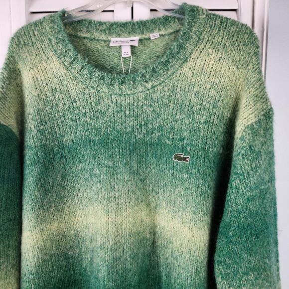 Lacoste Sweater 4XL (9) Green Ombre Alpaca Blend NWT $180 MSRP Logo - Picture 2 of 8